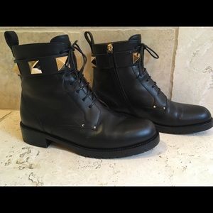 SOLD Valentino 30mm Leather Combat Boots Size 38
